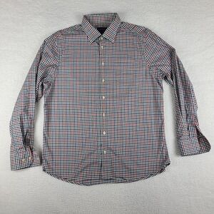 Scott Barber Dress Shirt Mens XL‎ Multi Color Check Plaid 100% Cotton Button Up